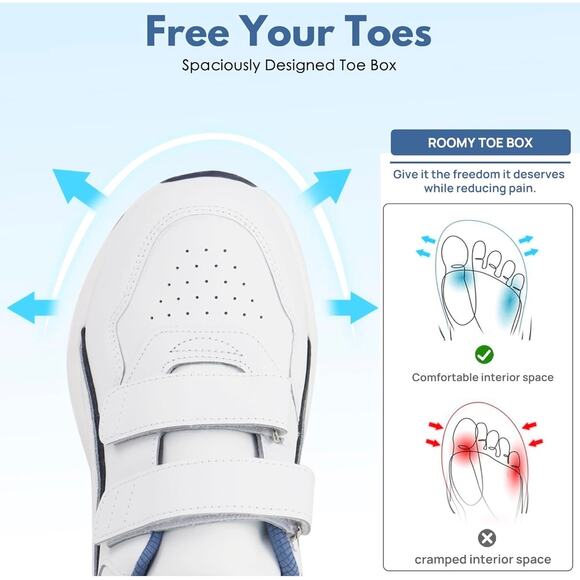 ORTOREX Women Leather Orthopedic Walking Wide Shoes - Picture 4 of 5